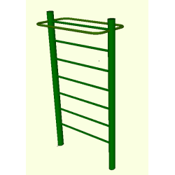 LE.ZL.011 Sprossenwand mit Hängestanden - Outdoor Fitnessgerät